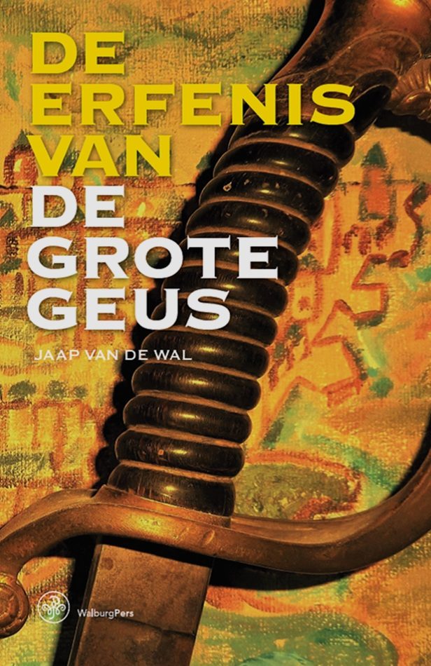 Boekomslag met een zwaard en kleurrijke achtergrond, titel en auteur zichtbaar.